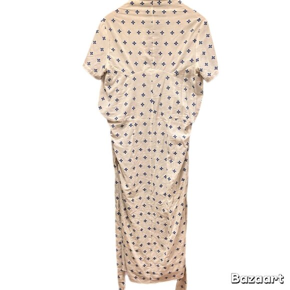 Caron Callahan Jocelyn cotton wrap dress in Cornflower Blossom, size Medium - Picture 4 of 6